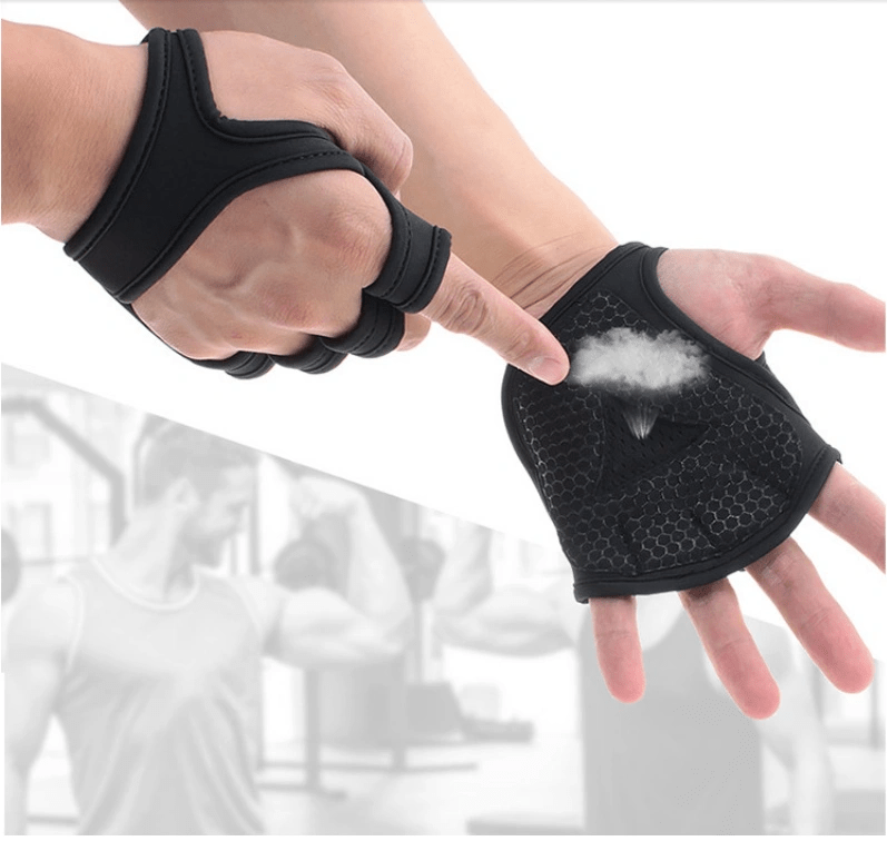 Black Breathable Weightlifting Sports Gym Half Finger Protector Gloves - WILKYs