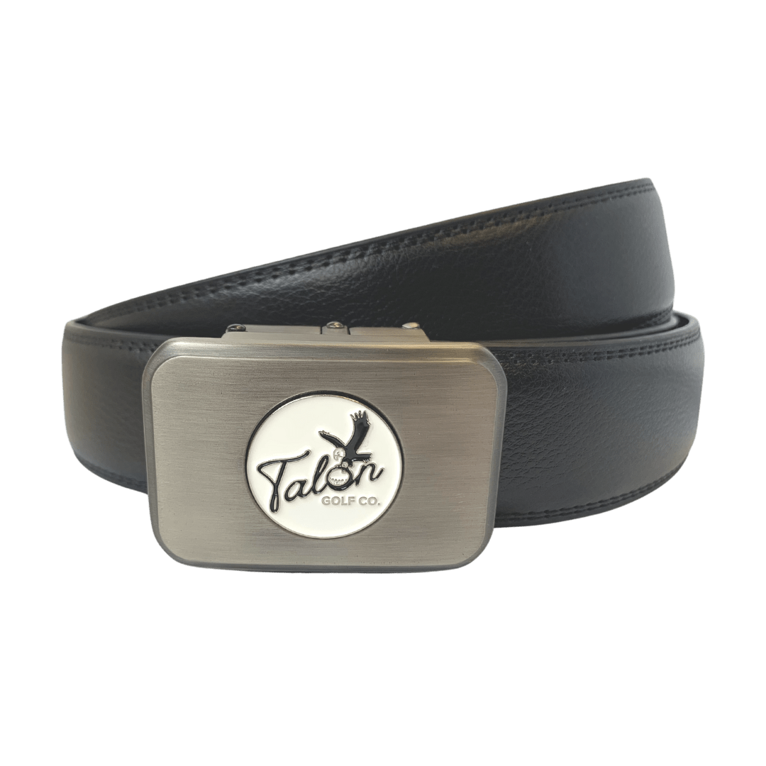 Black Eagle Leather Golf Belt with Magnetic Ball Marker – Adjustable Fit - WILKYs
