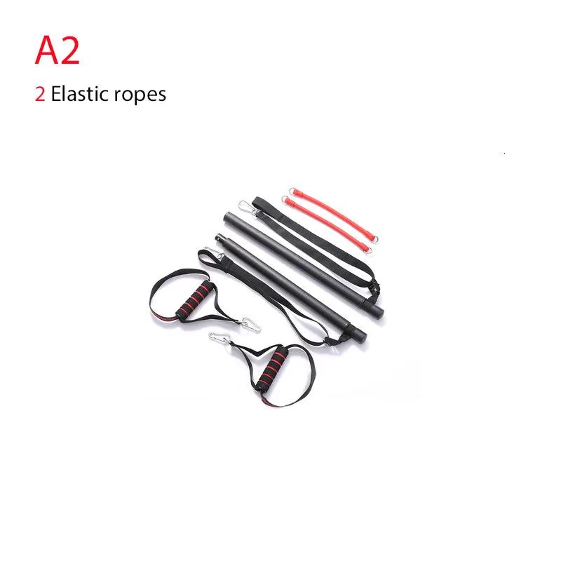 Body Workout Trainer Bar with Resistance Bands Rubber Buckles - WILKYs