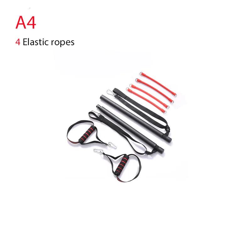 Body Workout Trainer Bar with Resistance Bands Rubber Buckles - WILKYs