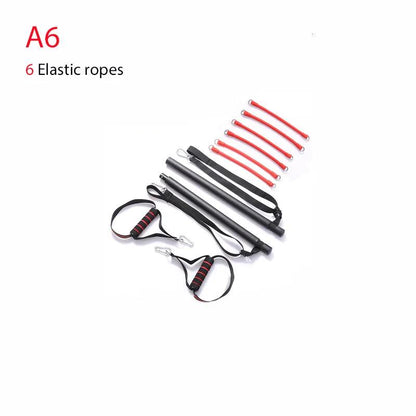 Body Workout Trainer Bar with Resistance Bands Rubber Buckles - WILKYs