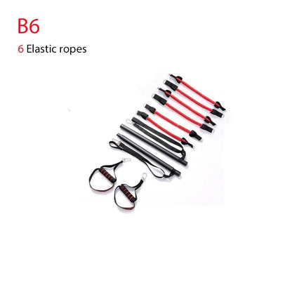 Body Workout Trainer Bar with Resistance Bands Rubber Buckles - WILKYs