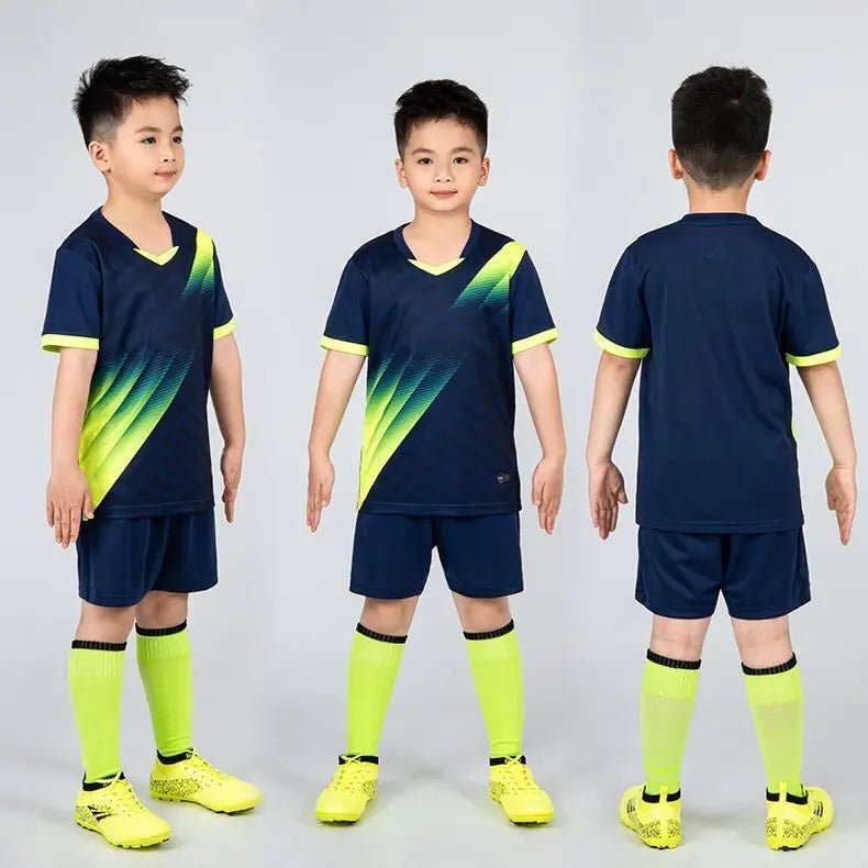 Boys Football Jersey tracksuit Child Soccer Sports Uniforms Kids Play Ball Sportswear Kits vest children's football suit Socks 1 - WILKYs