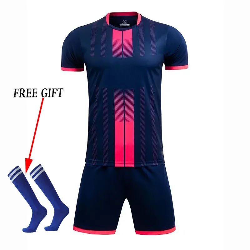 Boys Football Jersey tracksuit Child Soccer Sports Uniforms Kids Play Ball Sportswear Kits vest children's football suit Socks 1 - WILKYs