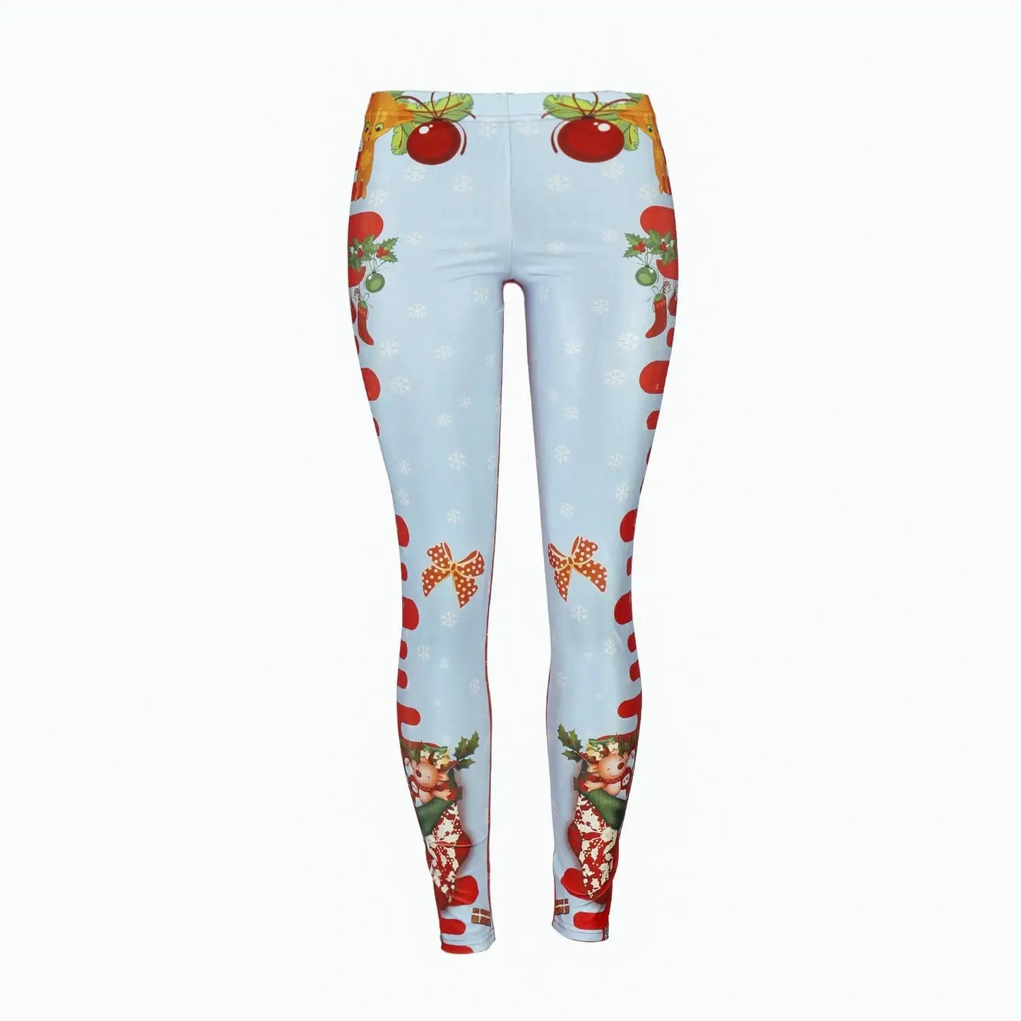 WILKYs0Women's Digital Printed Leggings Europe And America Christmas
 Product information:
 
 Fabric name: chemical fiber blended
 
 Main fabric composition: polyester fiber (polyester)
 
 The content of the main fabric ingredient: 8