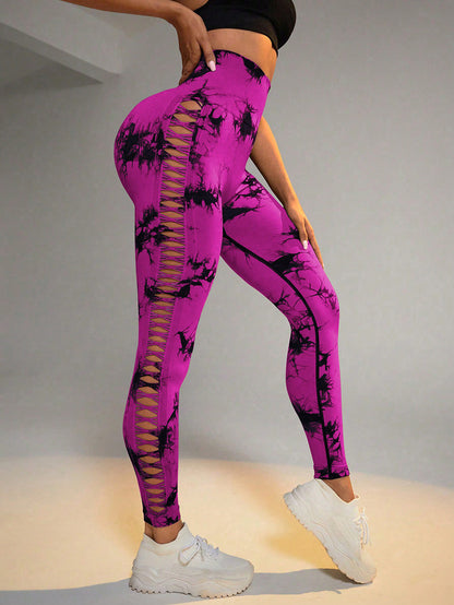 WILKYs4Hollow Tie Dye Printed Yoga Pants High Waist Butt Lift Seamless Sports
 Product information:
 


 Material:Nylon
 
 Style:Fashion Simple
 
 Features:Solid color
 
 Color:picture color


 
 Size Information:
 
 
 


 


 Note:
 
 1. Asi