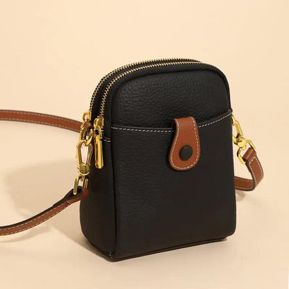 WILKYs0Lychee Pattern Mobile Phone Bag Small High Quality Leather Crossbody B
 Product information:


 Color: Khaki, Black, Sea Blue, Cream, Golden Brown, Ivory
 
 Style: fresh and sweet
 
 Material: Leather
 
 Cortical features: top layer co