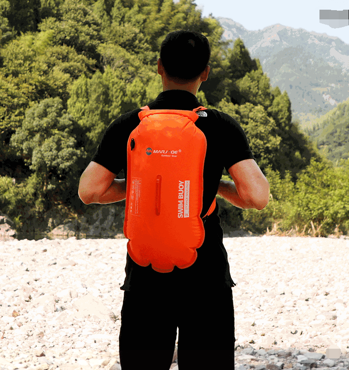 WILKYs0Double Airbag Swimming Buoy Floating Mark Detachable Shoulder Waterpro
 Overview:
 
 1.Backpack Swimming Bag: One bag for dual-use, relieves your burden, and can be in close contact with nature at any time.
 
 2.Dual Airbags: Dual airb