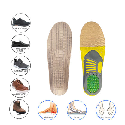 Bow Sports Men's Shock Absorber Sweat-absorbing Insole Women's Breathable Basketball Running Arch Correction Insole