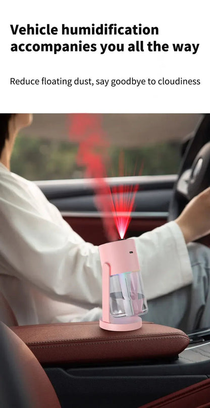 Car Air Humidifier with Starry Sky Lights Mini Aromatherapy Essential Oil Ultrasonic Diffuser Color Night Light Humidifier - WILKYs