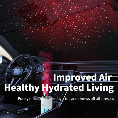 Car Air Humidifier with Starry Sky Lights Mini Aromatherapy Essential Oil Ultrasonic Diffuser Color Night Light Humidifier - WILKYs