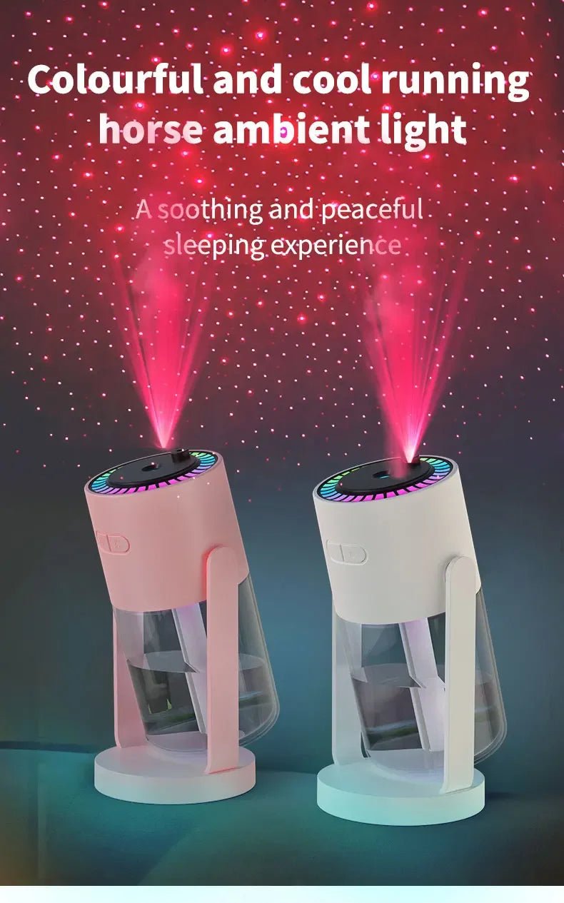 Car Air Humidifier with Starry Sky Lights Mini Aromatherapy Essential Oil Ultrasonic Diffuser Color Night Light Humidifier - WILKYs