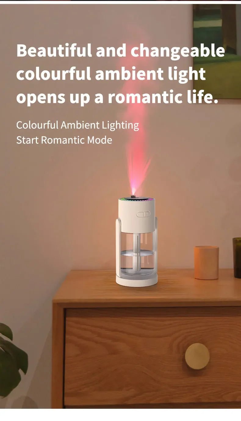 Car Air Humidifier with Starry Sky Lights Mini Aromatherapy Essential Oil Ultrasonic Diffuser Color Night Light Humidifier - WILKYs