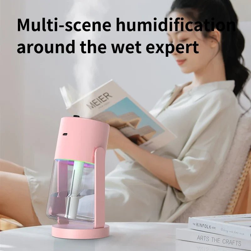 Car Air Humidifier with Starry Sky Lights Mini Aromatherapy Essential Oil Ultrasonic Diffuser Color Night Light Humidifier - WILKYs
