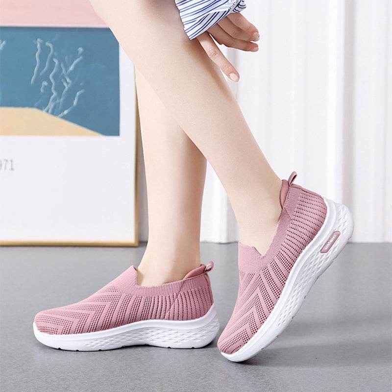 Casual Mesh Shoes Sock Slip On Flat Shoes For Women Sneakers Casual Soft Sole Walking Sports Shoe - WILKYs