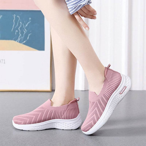 Casual Mesh Shoes Sock Slip On Flat Shoes For Women Sneakers Casual Soft Sole Walking Sports Shoe - WILKYs