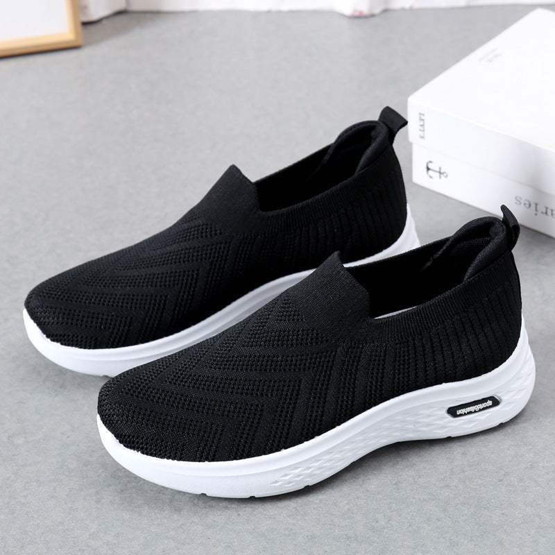 Casual Mesh Shoes Sock Slip On Flat Shoes For Women Sneakers Casual Soft Sole Walking Sports Shoe - WILKYs