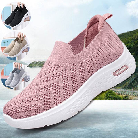 Casual Mesh Shoes Sock Slip On Flat Shoes For Women Sneakers Casual Soft Sole Walking Sports Shoe - WILKYs