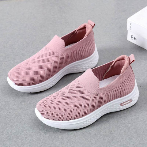 Casual Mesh Shoes Sock Slip On Flat Shoes For Women Sneakers Casual Soft Sole Walking Sports Shoe - WILKYs