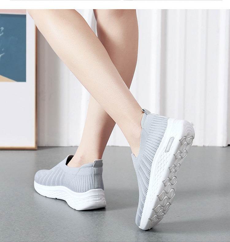 Casual Mesh Shoes Sock Slip On Flat Shoes For Women Sneakers Casual Soft Sole Walking Sports Shoe - WILKYs