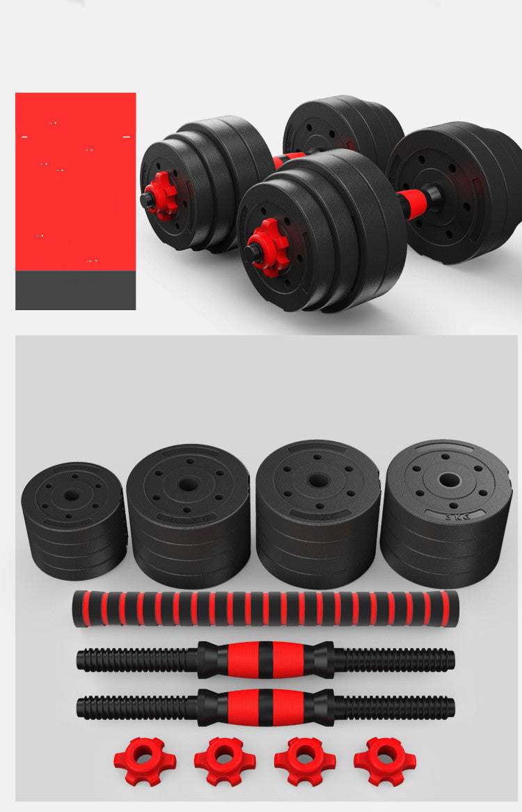 Cement Dumbbell Detachable Rubber - Coated Hand Bell To Increase Or Decrease Weight Connecting Rod - WILKYs