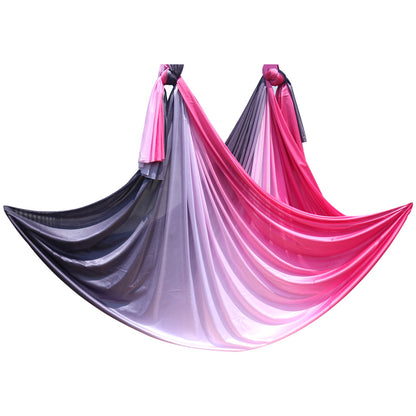 WILKYs0Home Color Gradient Aerial Yoga Hammock Fabric
 Product information:
 


 Fabric: High Density Nylon, good quality, comfortable and stretchy, perfect for yoga hammock swings.
 
 Size: 5m (5M x 2.8M). If you need