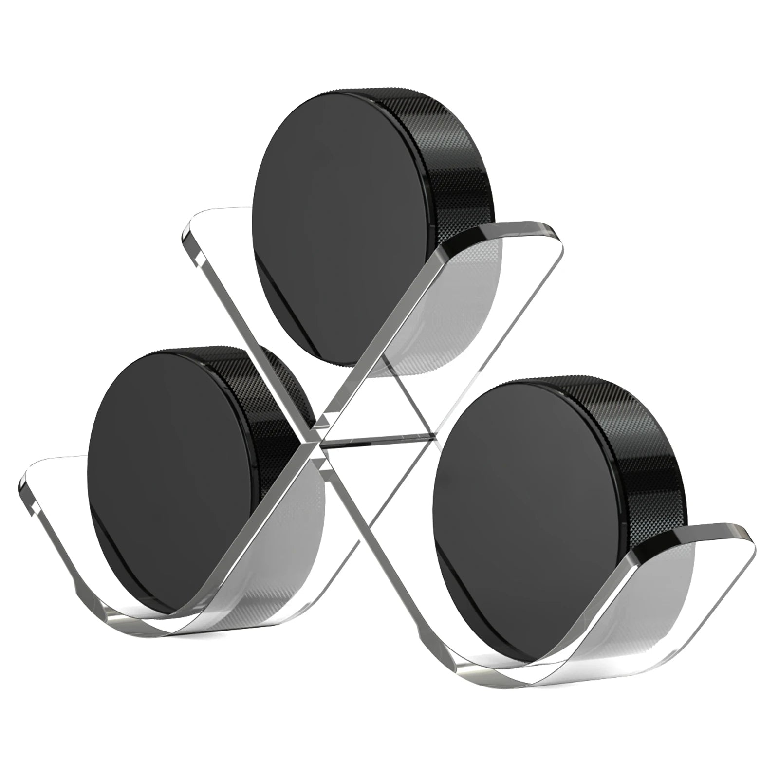 Clear Hockey Puck Display Case Acrylic Hockey Puck Display Stand Sports for 3 Pucks Hockey Puck Holder Storage Decoration Gift - WILKYs