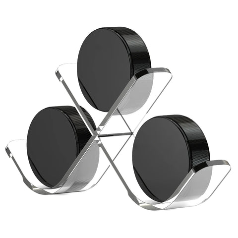 Clear Hockey Puck Display Case Acrylic Hockey Puck Display Stand Sports for 3 Pucks Hockey Puck Holder Storage Decoration Gift - WILKYs