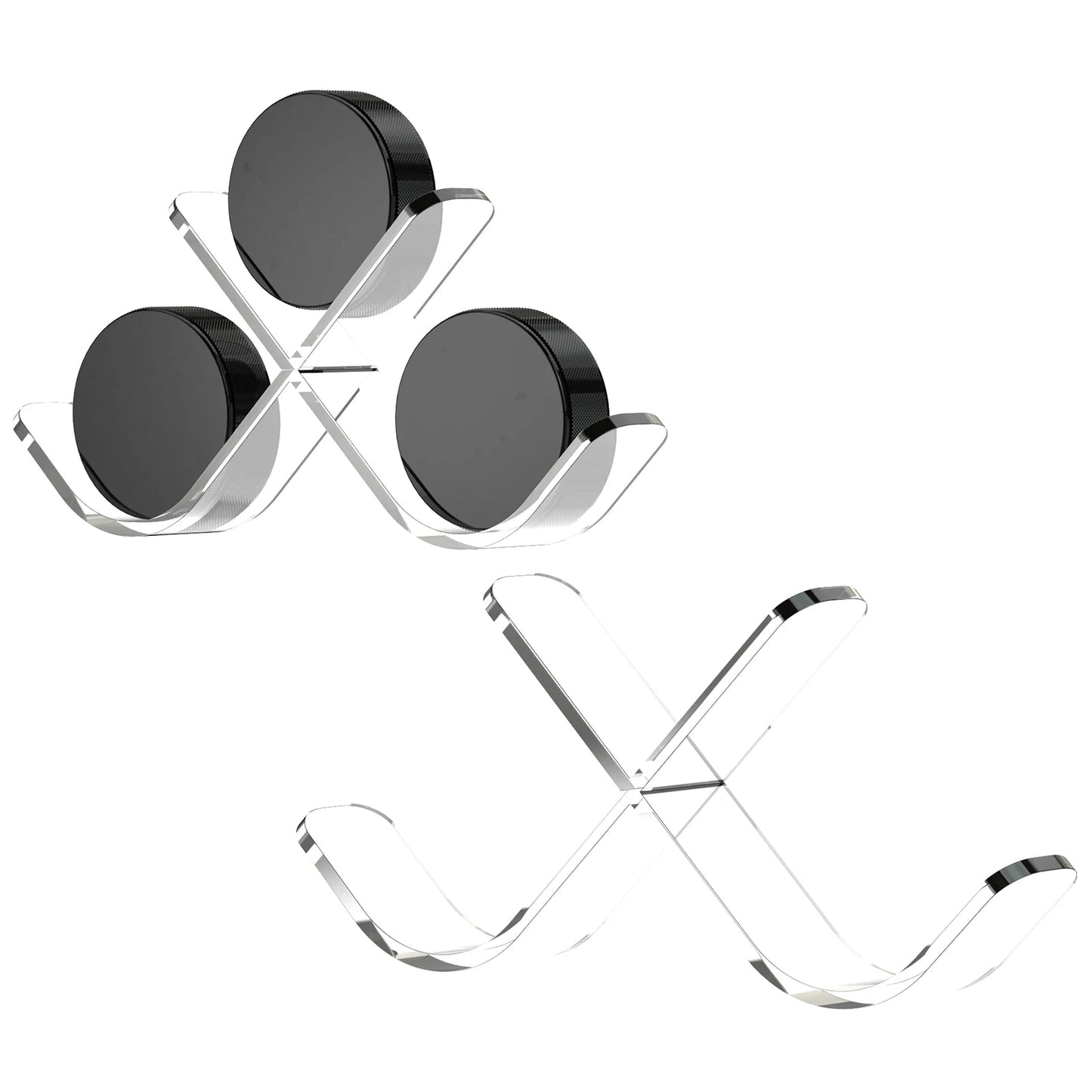 Clear Hockey Puck Display Case Acrylic Hockey Puck Display Stand Sports for 3 Pucks Hockey Puck Holder Storage Decoration Gift - WILKYs