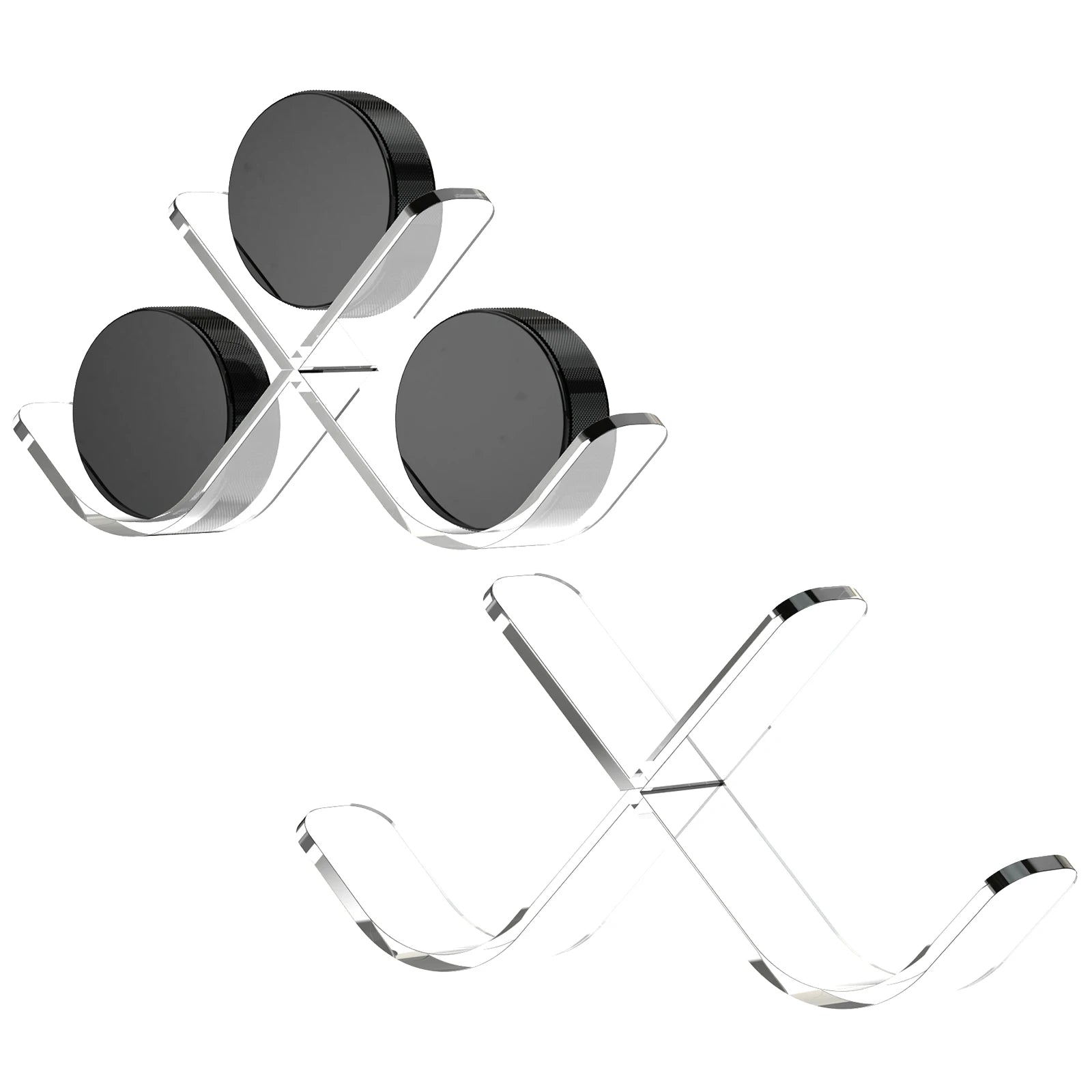 Clear Hockey Puck Display Case Acrylic Hockey Puck Display Stand Sports for 3 Pucks Hockey Puck Holder Storage Decoration Gift - WILKYs