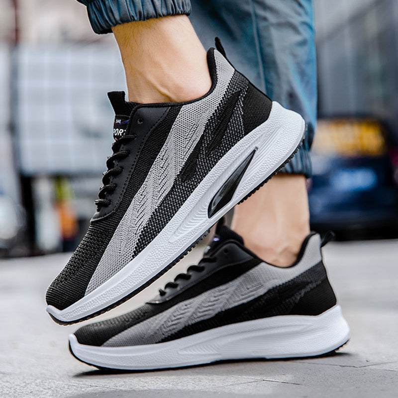 Color - blocked Mesh Sneakers Men Breathable Comfortable Casual Fashion Lace Up Wear - resistant Walking Running Sports Shoes - WILKYs