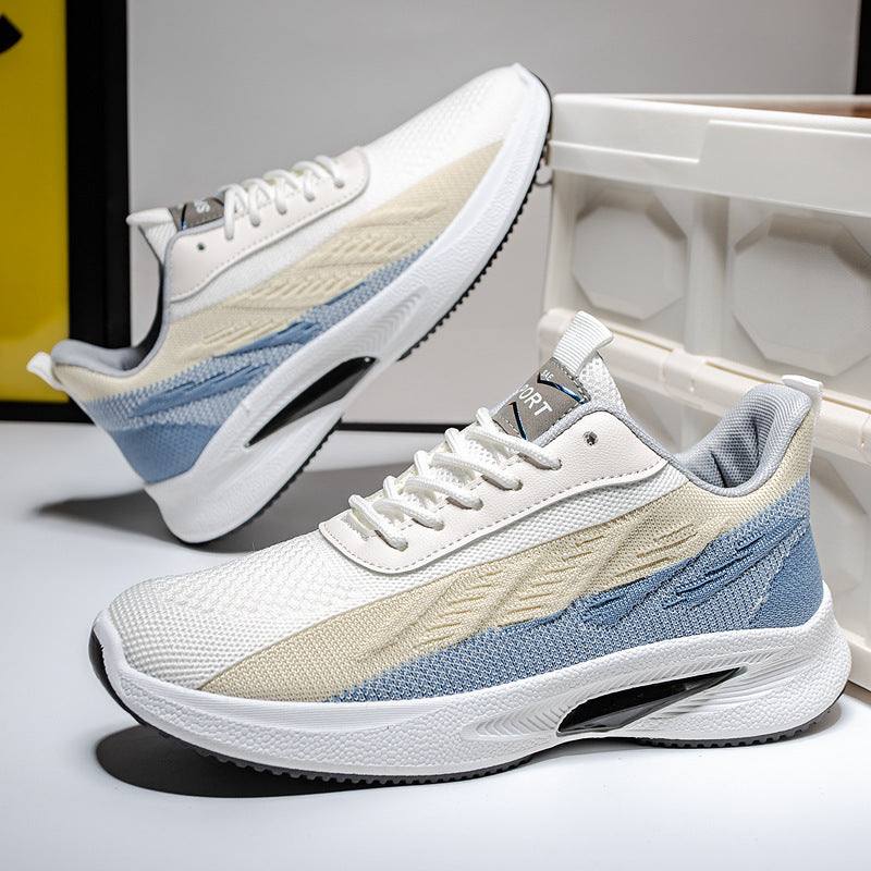 Color - blocked Mesh Sneakers Men Breathable Comfortable Casual Fashion Lace Up Wear - resistant Walking Running Sports Shoes - WILKYs