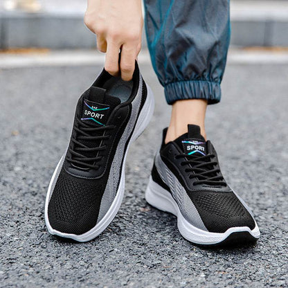 Color - blocked Mesh Sneakers Men Breathable Comfortable Casual Fashion Lace Up Wear - resistant Walking Running Sports Shoes - WILKYs