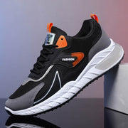 Color - blocked Sneakers Fashion Breathable Lace Up Mesh Sports Shoes For Men Casual Outdoor Running Walking Shoes - WILKYs