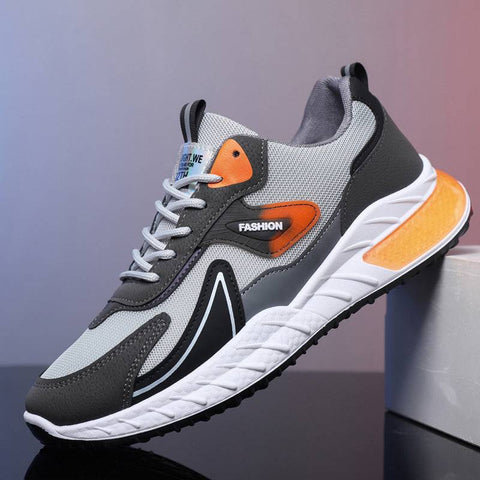 Color - blocked Sneakers Fashion Breathable Lace Up Mesh Sports Shoes For Men Casual Outdoor Running Walking Shoes - WILKYs