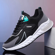 Color - blocked Sneakers Fashion Breathable Lace Up Mesh Sports Shoes For Men Casual Outdoor Running Walking Shoes - WILKYs