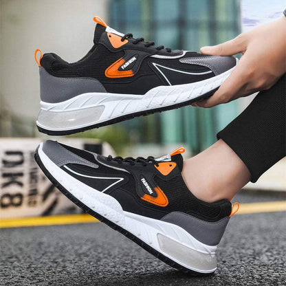 Color - blocked Sneakers Fashion Breathable Lace Up Mesh Sports Shoes For Men Casual Outdoor Running Walking Shoes - WILKYs