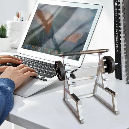 Creative Barbell Rack Pen Holder Mini Squat Rack Ornaments With Barbells And Weights Funny Weightlifting Gift Desk Organizer - WILKYs