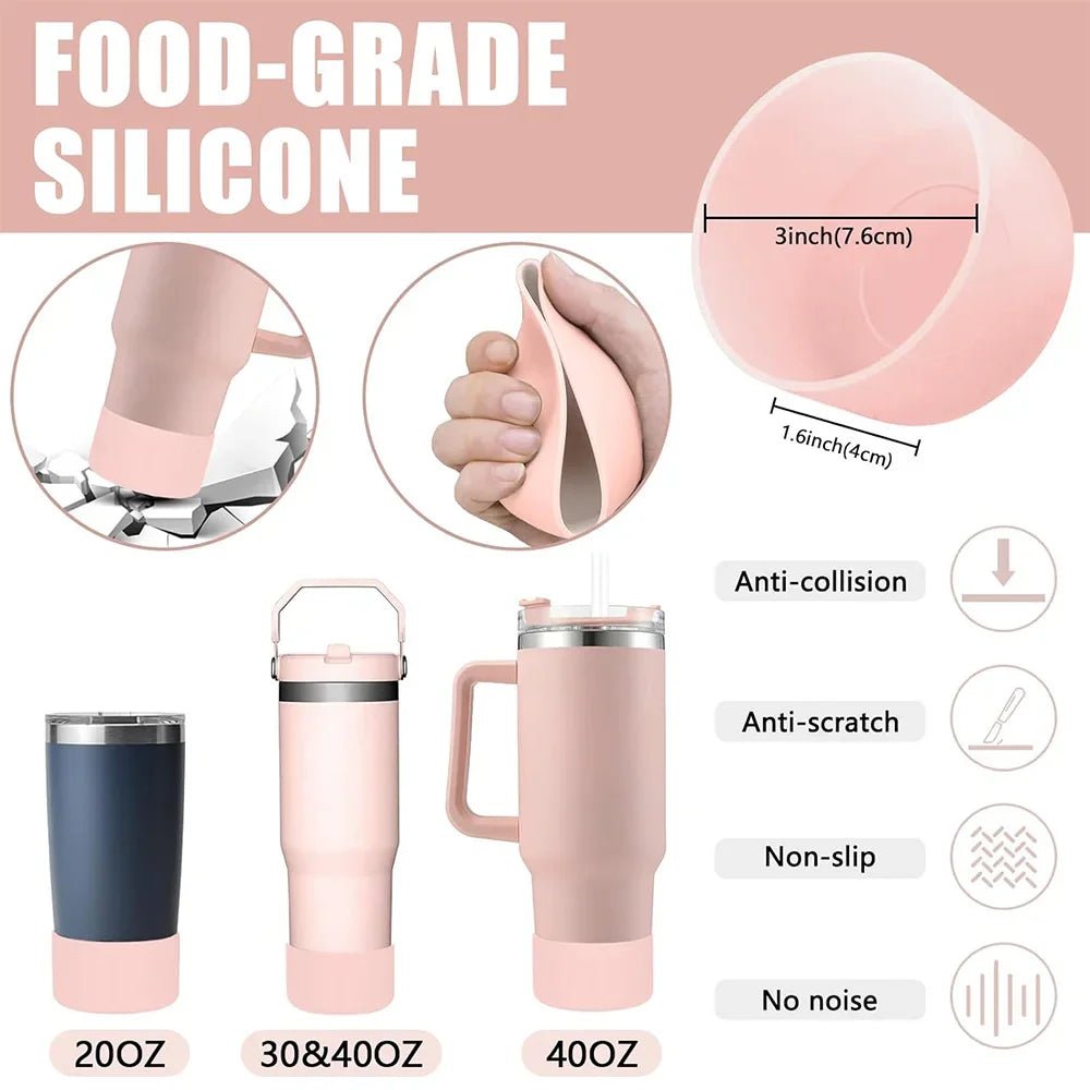 Cup Accessories for Stanley Set of 9, 2 Straw and Brush and 1 Flower Charm Chain 3 Spill Proof Stopper Flowers Straw Cover Boot - WILKYs