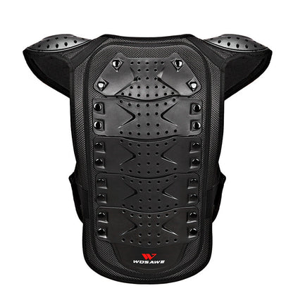 WILKYs0Chest Protection, Spine Protection, Night Armor, Sports Protective Gea
 
 Product Information:
 
 
 Protected parts: front chest and back
 
 Applicable sports: protective gear
 
 Colour: Black
 
 Material: shock-absorbing material EVA,