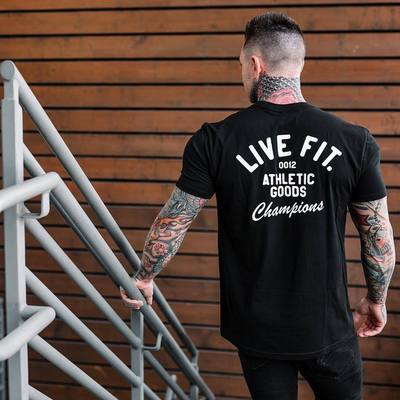 Sports Men's Short Sleeve T-shirt Muscle Fitness Clothes Training Basketball