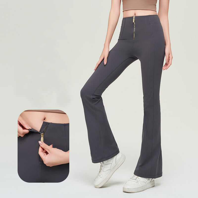 WILKYs4High Waist Zipper Bell-bottom Trousers For Women Slimming Butt Lifting
 Product information:
 


 Material:Nylon
 
 Style:Fashion Simple
 
 Features:Solid color
 
 Color:picture color


 
 Size Information:
 
 
 


 


 Note:
 
 1. Asi