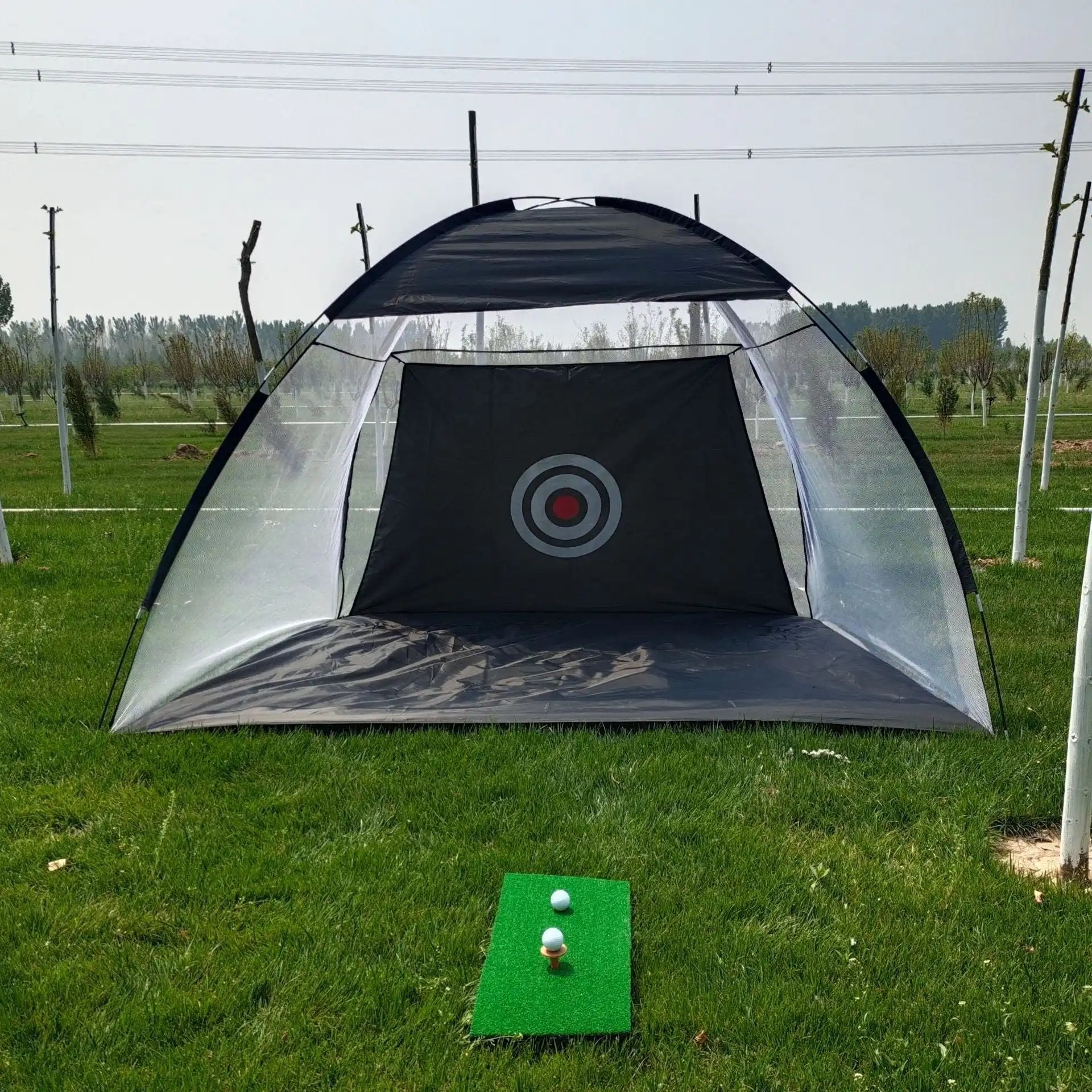 WILKYsExercise EquipmentGolf Practice Net Tent Golf Hitting Cage Garden Grassland Practice Ten
 Overview
 
 -This is a fantastic golf practice net cage for any golfer to practice outdoors in the comfort of their own backyard or nearby park.
 
 -It can be used