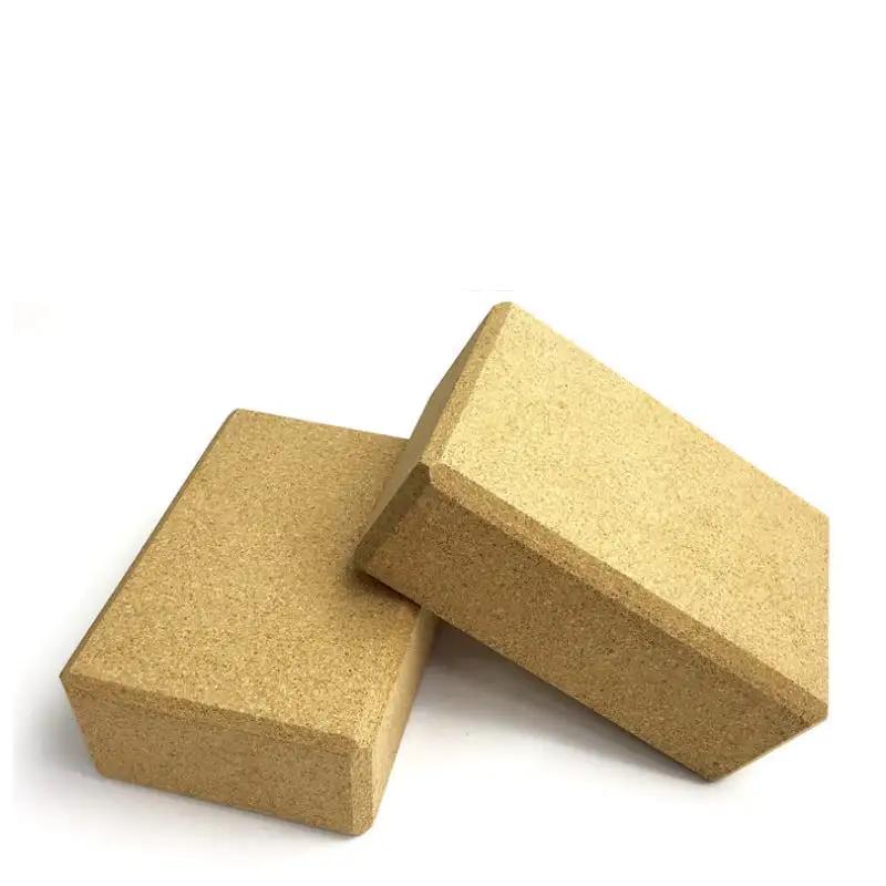 Natural cork yoga bricks high density, 24x16x8.8cm, fitness equipment.