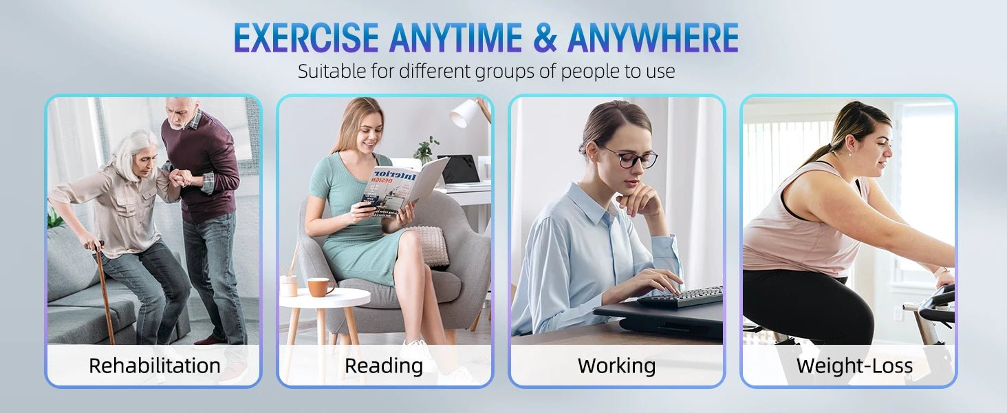 Desk Elliptical Machine, Ellipse Leg Exerciser for Seniors Fully Assembled, Quiet & Portable Electric Seated Pedal Exerciser wit - WILKYs