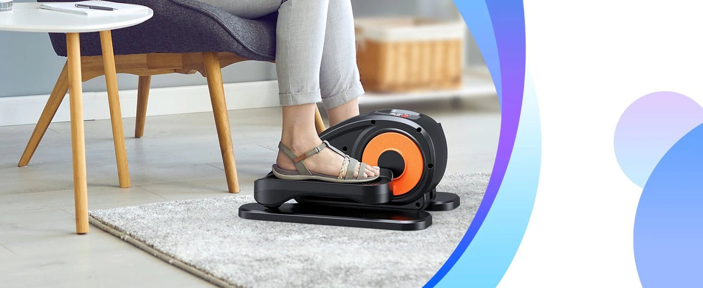 Desk Elliptical Machine, Ellipse Leg Exerciser for Seniors Fully Assembled, Quiet & Portable Electric Seated Pedal Exerciser wit - WILKYs