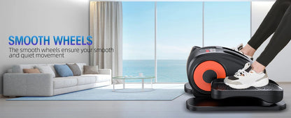 Desk Elliptical Machine, Ellipse Leg Exerciser for Seniors Fully Assembled, Quiet & Portable Electric Seated Pedal Exerciser wit - WILKYs