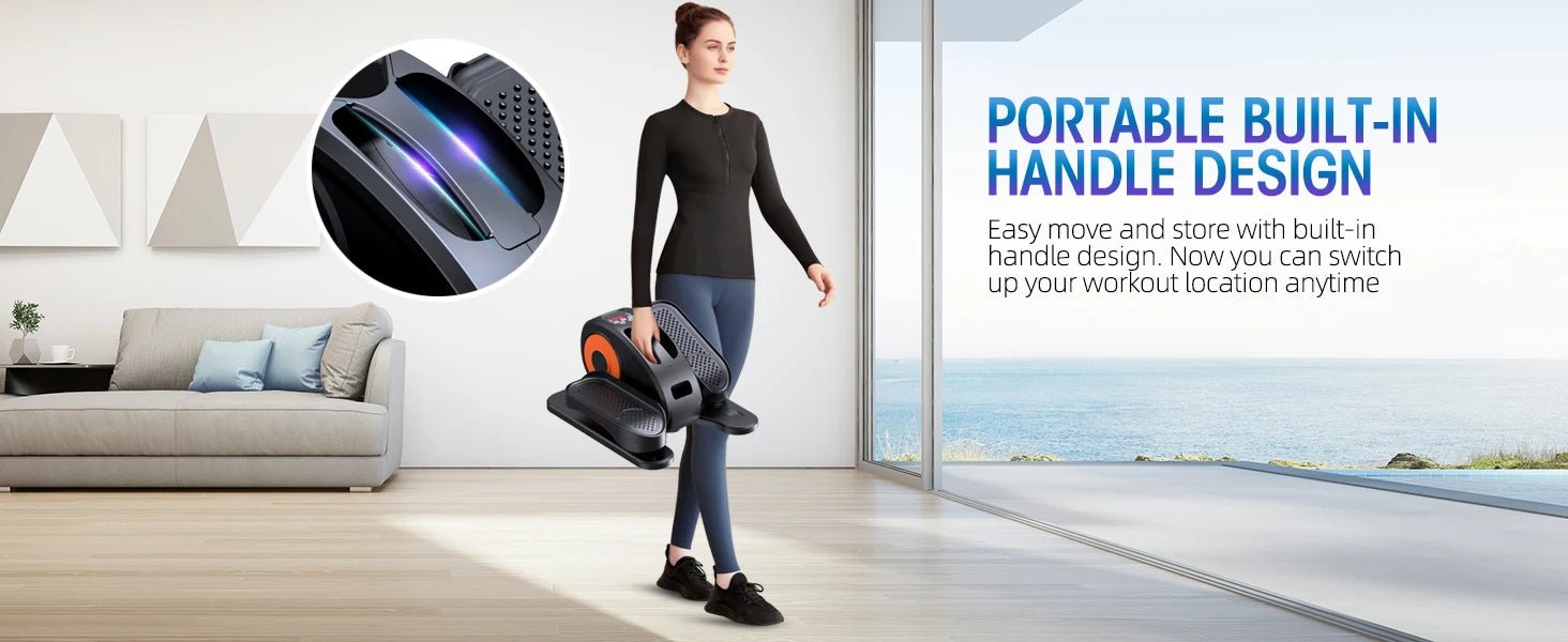 Desk Elliptical Machine, Ellipse Leg Exerciser for Seniors Fully Assembled, Quiet & Portable Electric Seated Pedal Exerciser wit - WILKYs