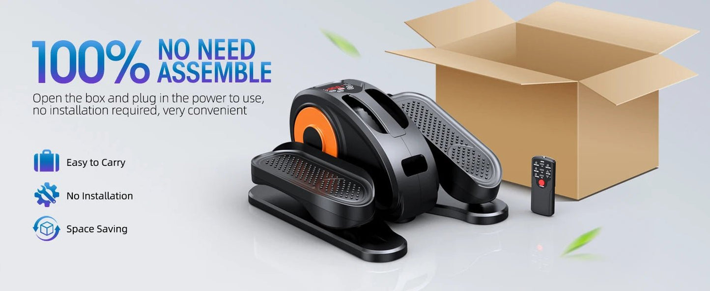 Desk Elliptical Machine, Ellipse Leg Exerciser for Seniors Fully Assembled, Quiet & Portable Electric Seated Pedal Exerciser wit - WILKYs