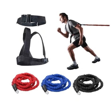 Double resistance band pull pull rope stretch track and field track and field race force explosive jump - WILKYs